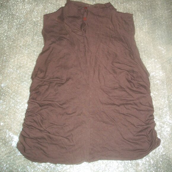 womens MODA INTERNATIONAL Victoria's Secret brown pleated tank.size medium - Picture 3 of 3
